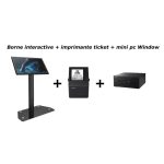Kit file d'attente complet : Borne Tactile 22 pouces IIyama Prolite T2254mts + imprimante ticket + Mini pc Windows