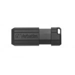 Micro-clé USB PinStripe de 32 Go noire VERBATIM 49064