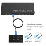 Commutateur KVM HDMI 4 entrées 1 sortie 4K 30 Hz avec contrôleur de bureau MT-VIKI MT-HK401 – Image 4