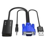 Convertisseur 1080P VGA + audio vers HDMI