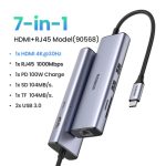 HUB Ugreen USB-C 7 en 1 Supporte PD (Power Delivery) 100W Recharge (Model : CM512) – Image 2