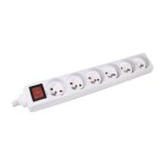DEXLAN Multiprise 6 prises avec interrupteur blanche - 1,5 m