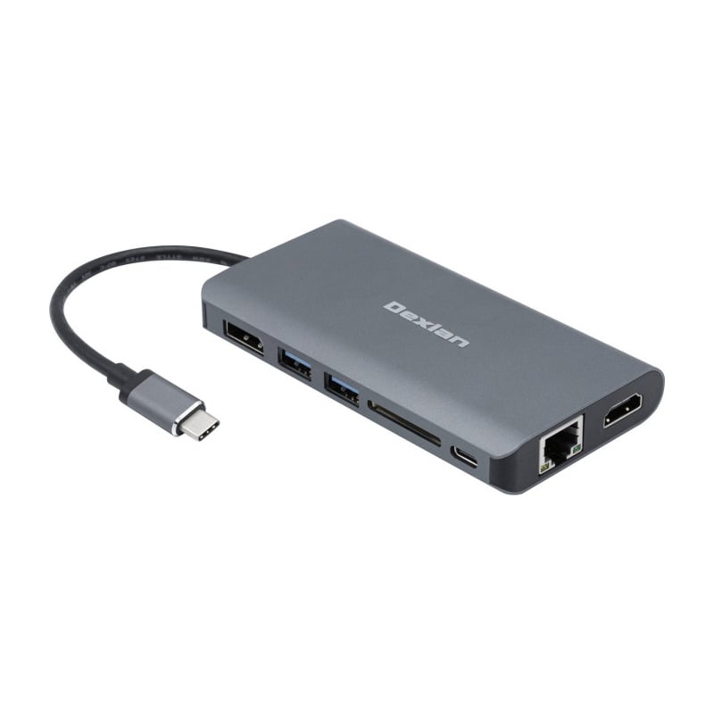 cmucx0q5109teqgrytd2u413m.jpg DEXLAN Dock USB Type-C HDMI+DP 4K-LAN-HUB+SD2.0+Charg.PD3.0 – Image 1