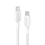Câble tressé Anker 322 PowerLine USB-C vers USB-C 60 W 2m White