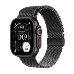 Apple Watch Ultra 3 GPS + Cellular 49 mm-Black Titanium-Bracelet Milanais en titane Noir-Medium