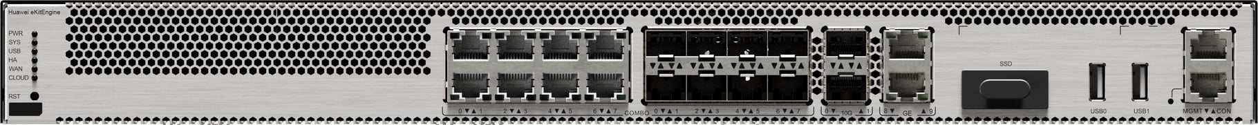 cmuy3trih07ohqgnz62hc184g.jpg Huawei USG6000E-S13-AC Host(2*GE RJ45 + 8*GE COMBO+2*10GE SFP+,1AC power,Include SSL VPN 100 Users) – Image 1