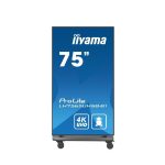 TOTEM AFFICHAGE DYNAMIQUE 75" IIYAMA PROLITE LH7575UHS-B2AG AVEC ROULETTES